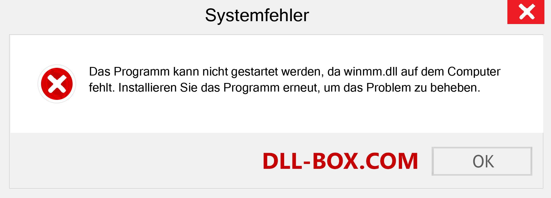 winmm.dll-Datei fehlt?. Download für Windows 7, 8, 10 - Fix winmm dll Missing Error unter Windows, Fotos, Bildern